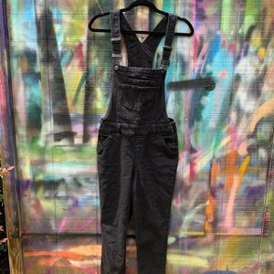 Black skinny jean overalls